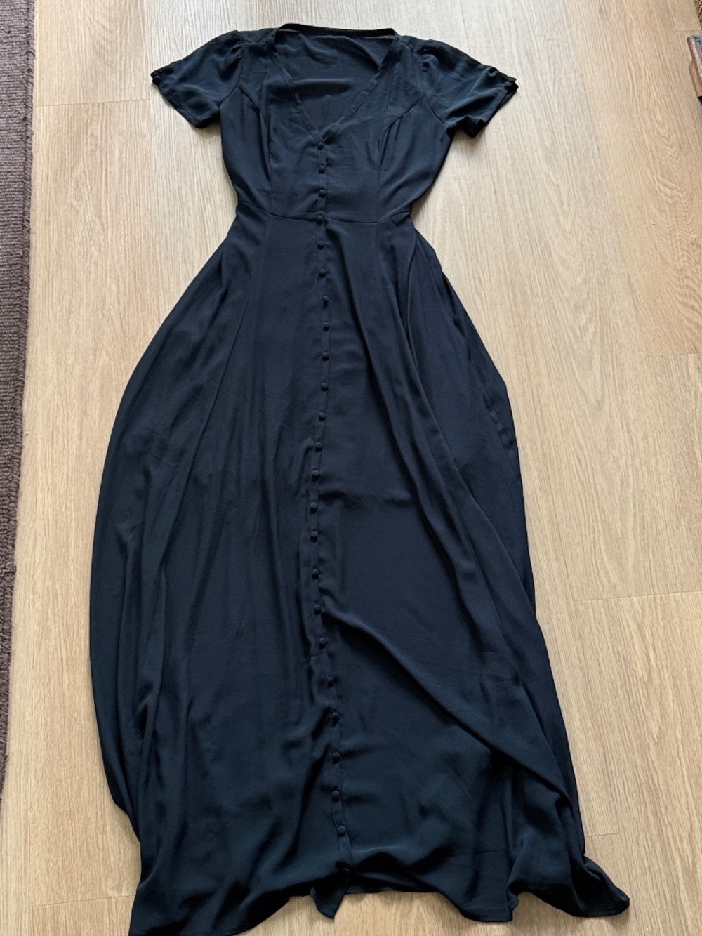 Abercrombie and Fitch Black Maxi Button Down Dress